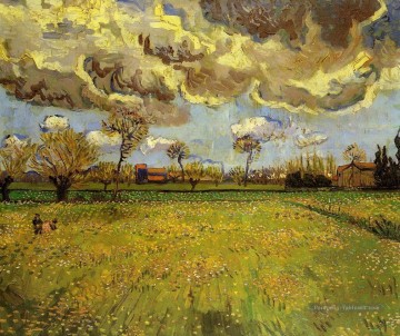 Paysage sous un ciel orageux Vincent van Gogh Peinture à l'huile
